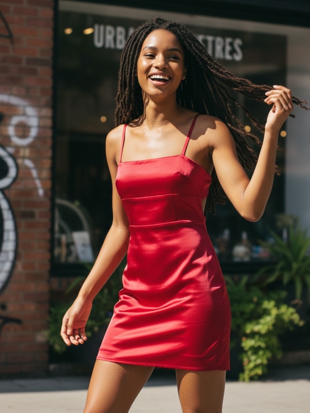 Urban Outfitters Red Satin Mini Dress Size Large